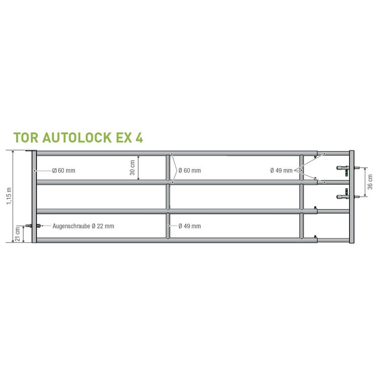 EX4 Tor Autolock 2,00 - 3,00 m, 4-sprossig