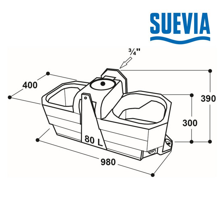 Suevia Doppelanbautränke FT 80 für Wasserwagen