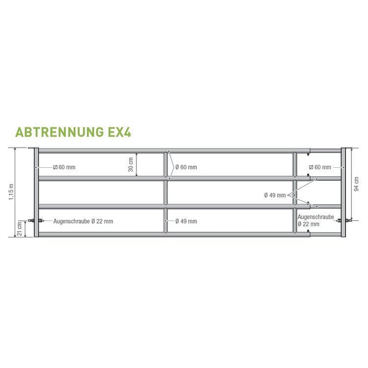 EX4 Abtrennung 2,00 - 3,00 m, 4-sprossig