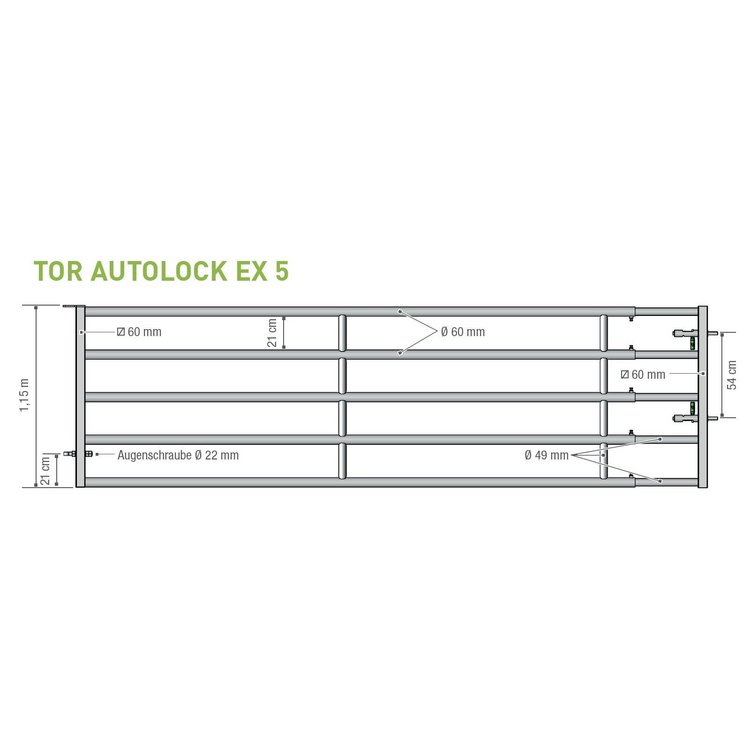 EX5 Tor Autolock 1,00 - 2,00 m, 5-sprossig
