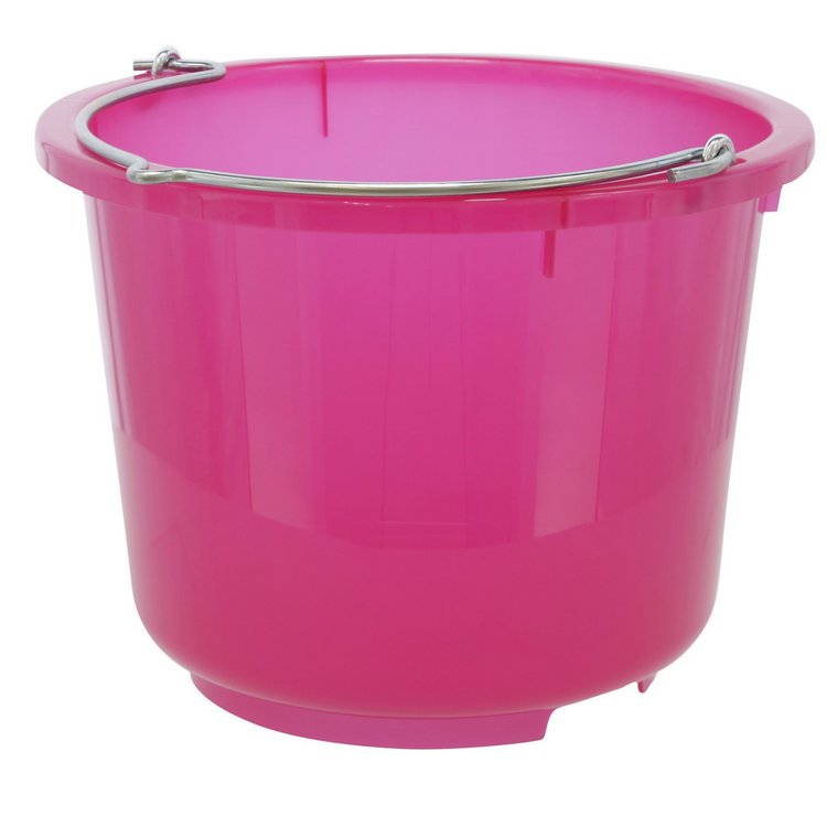 Stalleimer mit Henkel, rosa transparent, 12 l
