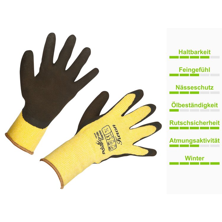 Winter glove PowerGrab Thermo, yellow, size 10