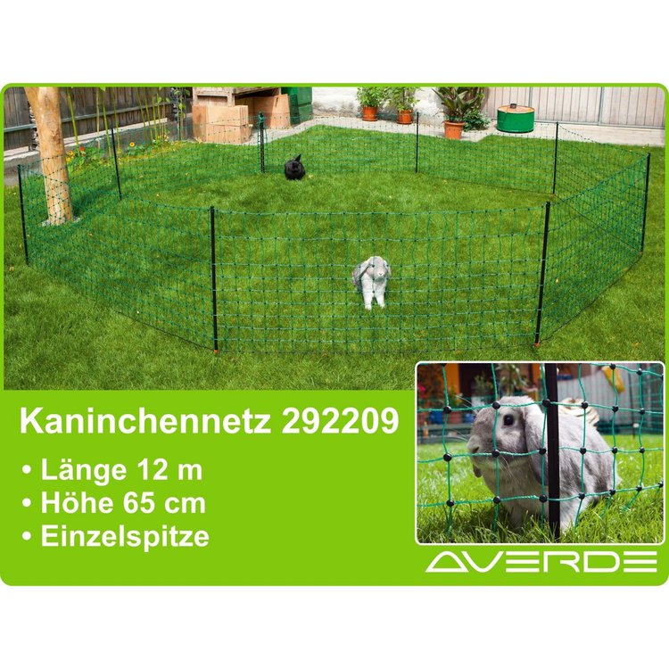 Kaninchennetz Einzelspitze 12 m x 65 cm, grün