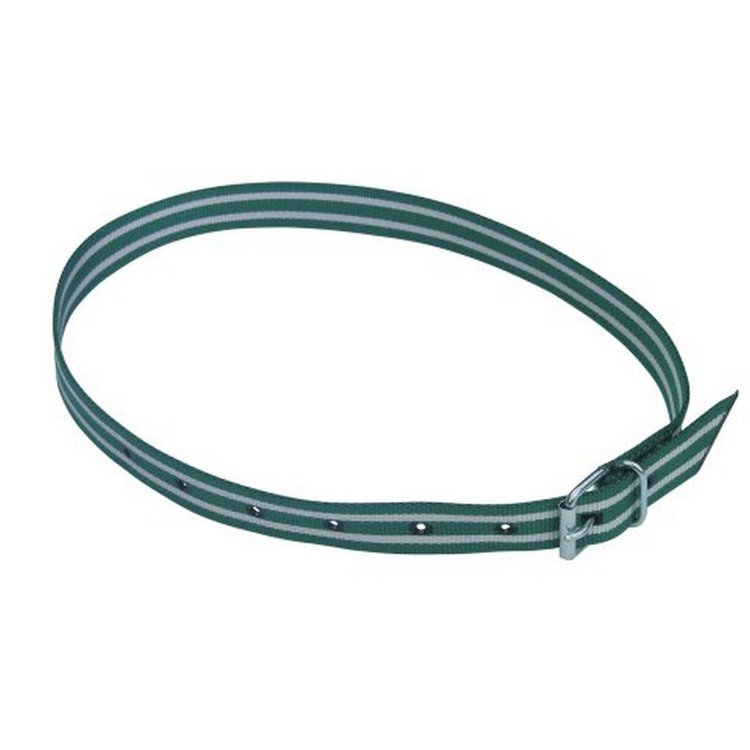 Halsmarkierungsband 120 cm grün/weiß, Rollschnalle