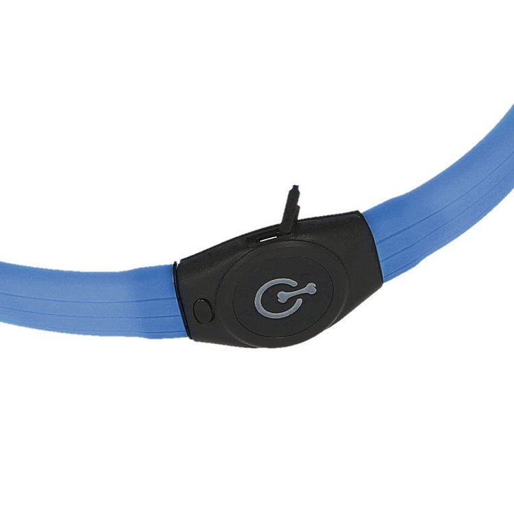 Maxi Safe LED-Halsband Langhaar, blau, 65x1,5cm