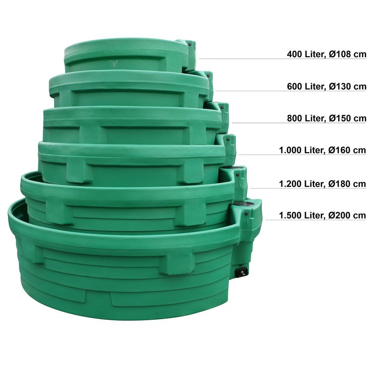 Pasture well Prebac, round, 1500 l, without float valve