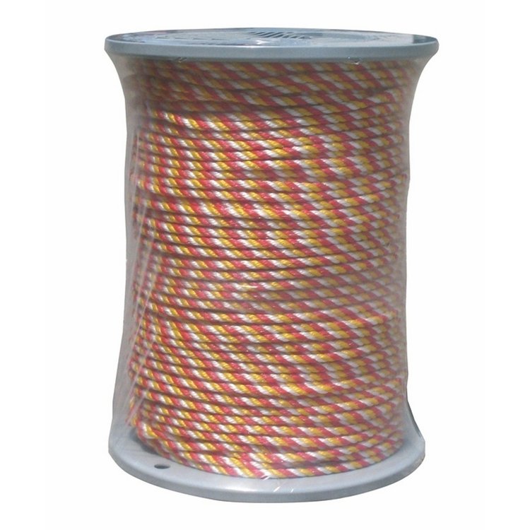RESTPOSTEN Elektroseil 5 mm Tricolor rot/weiß/gelb, 200 m