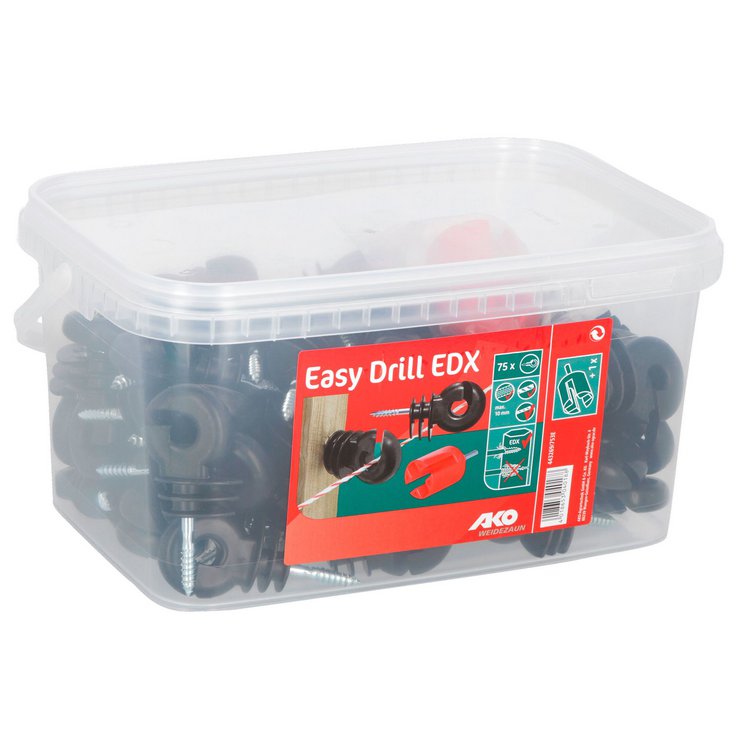 AKO Easy Drill Ringisolator EDX, durchgehende Stütze, 75 Stück inkl. Einschraubhilfe