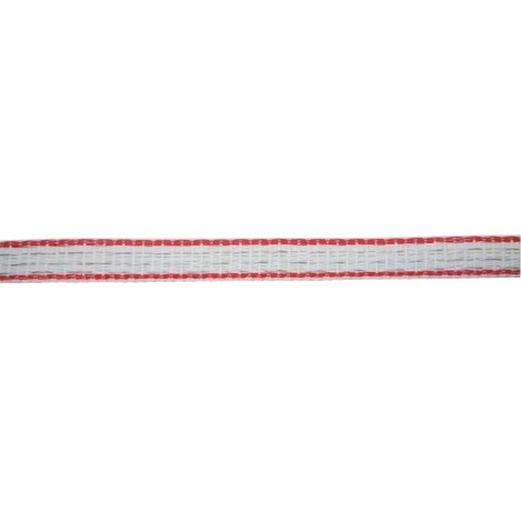 Weidezaunband TopLine Plus TriCOND weiß/rot 10 mm, 0,467 Ohm/m, 200 m