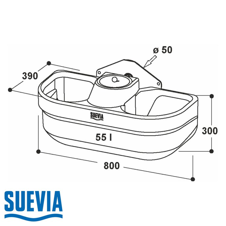 SUEVIA Doppelanbautränke FT55 für Wasserwagen