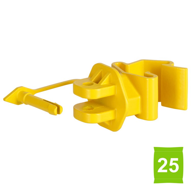 AKO T-Pfosten Pinlock-Isolator, gelb, 25 Stück
