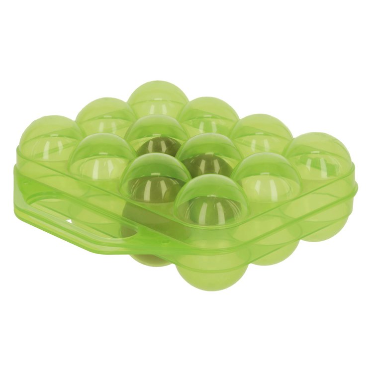 Eier-Transportbox für 12 Eier, Kunststoff, grün transparent
