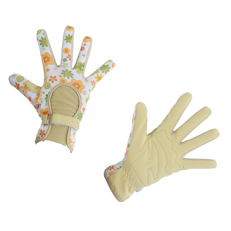 Gardening glove Sunny, floral pattern, Velcro closure