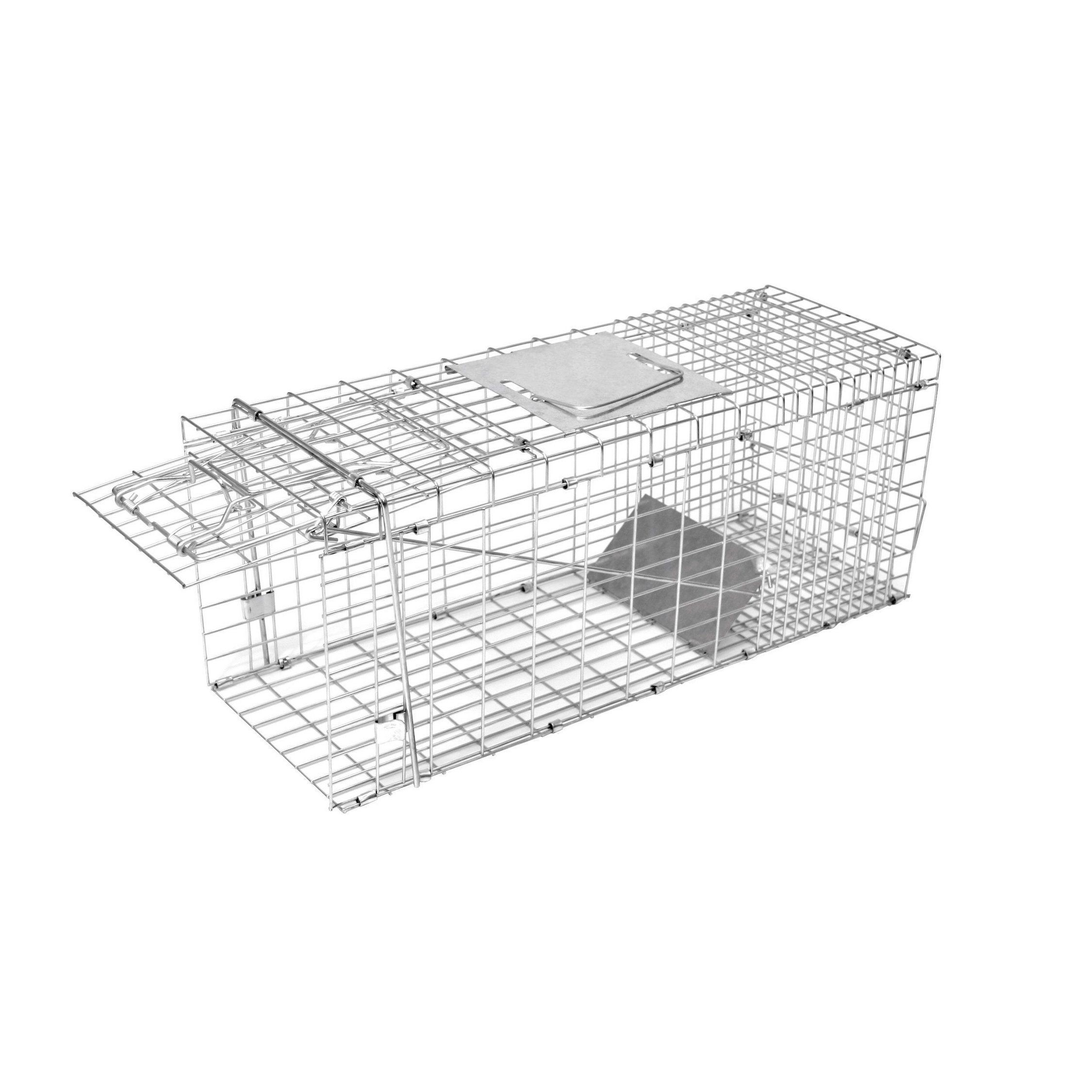 Kastenfalle Lebendfalle klappbar mit 1 Eingang 78x28x32 cm für Katzen,  Ratten, Marder, Kaninchen