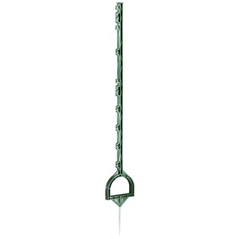 Vollkunststoffpfahl mit Steigbügeltritt, 114 cm, grün, 5 Stück