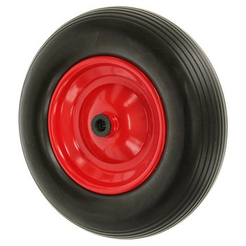 Pannensicherer Reifen aus Polyurethan und Achse Ø 20 mm, schwarz