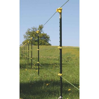 T-Pfosten Seil-Erweiterungsset für ca. 200 m Zaun 1,45 m hoch, gelbe Isolatoren