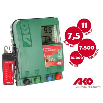 AKO Power Station XDi 7500 digital, 12/230 V Weidezaungerät, 11/7,5 Joule